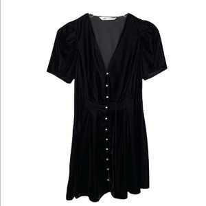 Zara Small Black Velvet Mini Dress